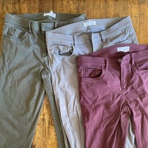 Bundle- 3 Loft Colored Skinny Jeans